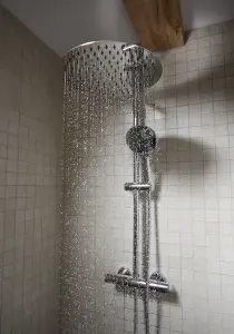 Cooke & Lewis Solani Chrome effect Thermostatic Mixer Shower