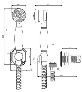 KeenFix Victorian White & Chrome Shower Wall Outlet Kit