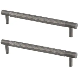 2 PACK - Diamond T Bar Pull Handle - Dark Bronze - 160mm Centres SOLID BRASS Drawer