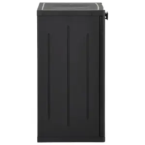 Berkfield Garden Storage Cabinet Black 65x45x88 cm PP Rattan