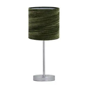 First Choice Lighting Set of 2 Green Crushed Velvet 15.5cm Table Lamp Shades