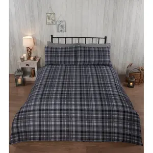 Stag & Wreath Winter Brushed Cotton Duvet Cover Set Grey / Single Duvet Cover + 1 Standard Pillowcase