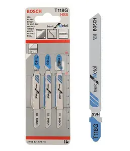 BOSCH T118G Basic for Metal Jigsaw Blades (3/Pack) (To Fit: Bosch PST, GST, EasySaw & UniversalSaw Jigsaw Models)