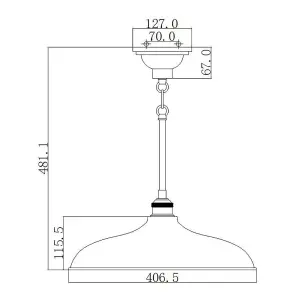 Elstead Cobson 1 Light Semi Flush Dome Ceiling Pendant Light Polished Nickel, E27