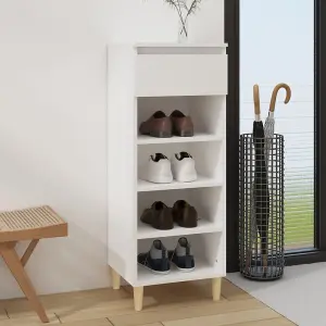 Berkfield Shoe Cabinet White 40x36x105 cm Engineered Wood