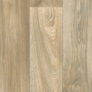 Beige Wood Effect Vinyl Flooring For Kitchen, Bathroom & Living Room, 2.0mm Thick Vinyl Sheet-5m(16'4") X 4m(13'1")-20m²