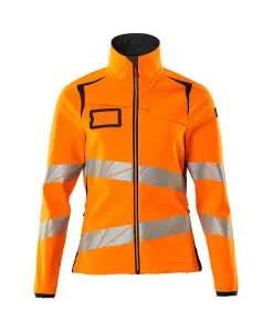 Mascot Accelerate Safe Ladies Fit Softshell Jacket (Hi-Vis Orange/Dark Navy)  (Large)