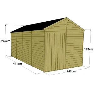 Store More Tongue and Groove Apex Shed - 16x8 Windowless