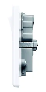 LAP White Double 13A Raised slim Switched Screwed Socket with USB, x2 & White inserts