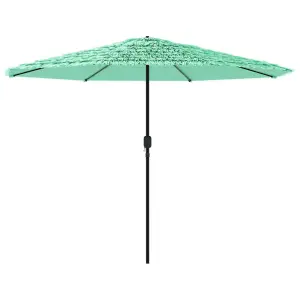 Berkfield Garden Parasol with Steel Pole Green 388x388x248 cm