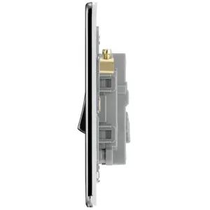 GoodHome 20A Single 2 way Flat Screwless Intermediate switch Gloss Black Nickel effect