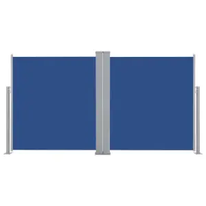 Berkfield Retractable Side Awning Blue 140x600 cm