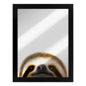 Inquisitive Creatures Sloth Mirrored Plaque Black/Silver (One Size)