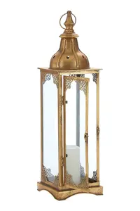 Interiors by Premier Reza Gold Finish Small Lantern