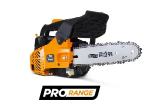 Feider FELPRO25 Top-Handle Petrol Arborist's Chainsaw - 25cm Guide Bar, 25.4cc Engine, Lightweight, Anti-Vibration