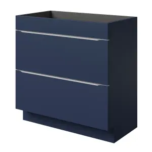 GoodHome Imandra Matt Blue Freestanding Bathroom Cabinet (H) 820mm (W) 800mm