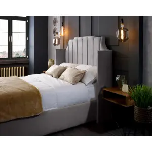 Nelly Plush Velvet Silver Bed Frame