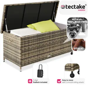 Storage Box Kiruna - rattan garden furniture cushion storage 120 x 55 x 61.5 cm - nature