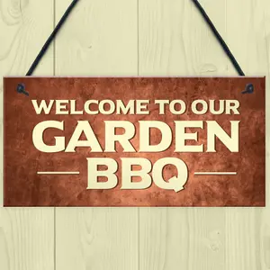 Red Ocean BBQ Barbecue Sign For Garden Novelty Garden Signs And Plaques Welcome Signs