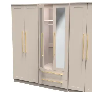 Helmsley Tall 6 Door 2 Drawer 2 Mirror Wardrobe in Kashmir Matt (Ready Assembled)