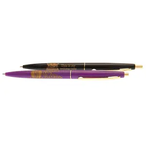 Wednesday Pen Set (Pack of 2) Purple/Black/Gold (One Size)