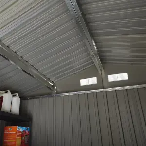 8 x 6 Double Door Metal Apex Shed (Light Grey)