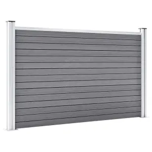 Berkfield Garden Fence WPC 526x106 cm Grey