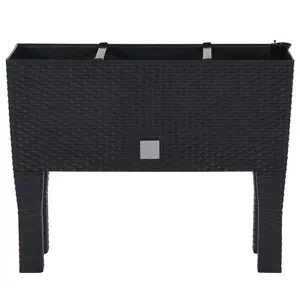 Berkfield Raised Garden Bed Anthracite 60x25x46 cm PP Rattan