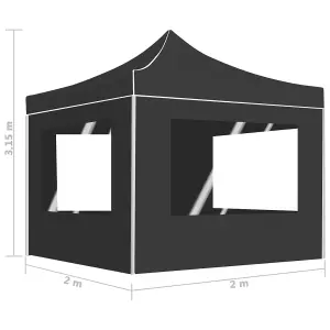 Berkfield Professional Folding Party Tent with Walls Aluminium 2x2 m Anthracite