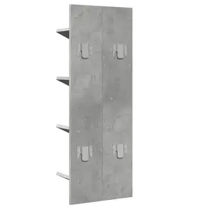 Alpen Home Wall Bookshelf 4-Tier Smoked Oak 33X16x90 Cm Concrete Grey