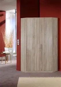 Gerven Oak 2 Door Corner Wardrobe