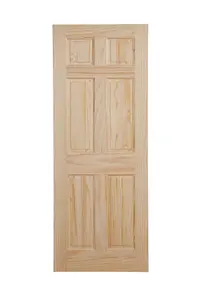 6 panel Unglazed Victorian Pine veneer Internal Clear pine Door, (H)1981mm (W)762mm (T)35mm