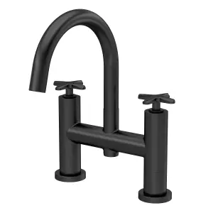 Connect Bath Filler Tap with Crosshead Handles - Matt Black - Balterley