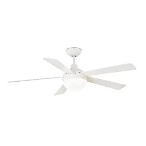 Luminosa Izaro LED Ceiling Fan 132cm White 5 Blades 15W