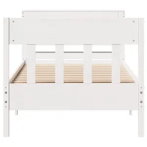 Berkfield Bed Frame without Mattress White 75x190 cm Small Single Solid Wood Pine