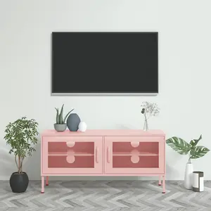 Berkfield TV Cabinet Pink 105x35x50 cm Steel