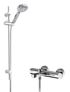 Pride Wall Mount Thermostatic Bath Shower Mixer Tap with Multi Function Slide Rail Kit - Chrome - Balterley