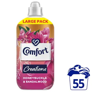 Comfort Fabric Conditioner Honeysuckle & Sandalwood 1.65 Litre, 55 Washes, 2Pk