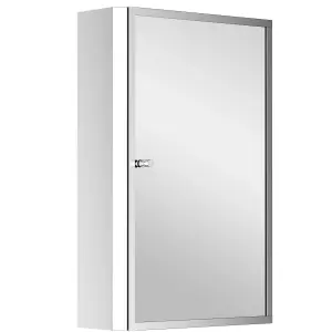 HOMCOM Mirror Cabinet Shelves Bathroom Storage Stainless Steel Wall Cabinet