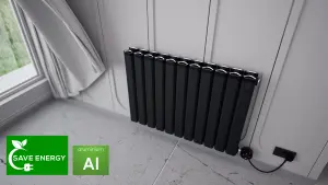 Smart WiFi Aluminium Electric Radiator. Low Energy consumption, High performance. 800 Watt. Black