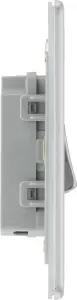 BG FBS12 Nexus Screwless Flat-Plate 2 Way 10A Single Light Switch Brushed Steel