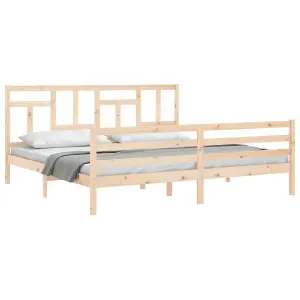 Berkfield Bed Frame with Headboard 200x200 cm Solid Wood