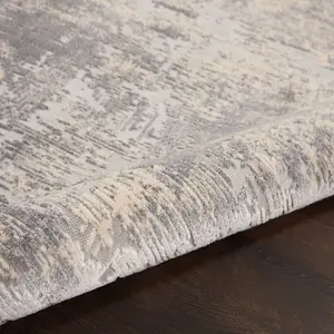 Ivory Silver Abstract Luxurious Modern Easy to Clean Rug for Living Room Bedroom and Dining Room-120cm X 180cm