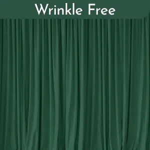 Green Velvet Backdrop Curtain Wrinkle-Free Polyester Fabric Background with Drapes, 3x3 Metres