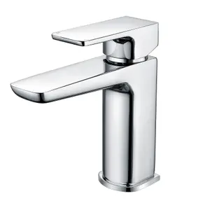 Nes Home Kenson Luxury Modern Bathroom Basin Sink Mono Mixer Single Lever Tap & Waste