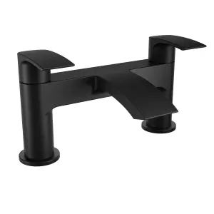 Sleek Black Matt Waterfall Bath Filler Mixer Tap Modern