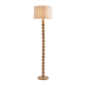 Kayleigh Wooden Floor Lamp with Tapered Shade