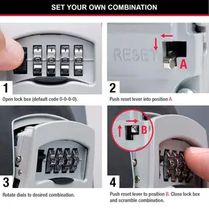 Master Lock 4 digit Wall-mounted External Combination Key safe Extra large