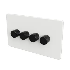 WIFI 2-WAY LED DIMMER SWITCH - Slim White/Black 4-Gang