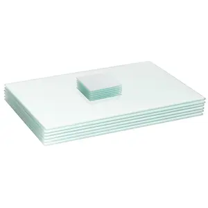 Harbour Housewares - Glass Placemats & Coasters Set - 50cm x 40cm - White - 12pc